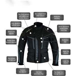 Chaqueta de Motocicleta Negra para Hombre RACE, Manga Larga, Resistente al Viento, para Todas las Estaciones, Ropa de Carreras - Product Image 5