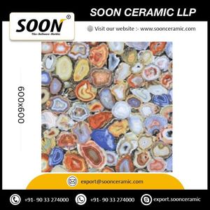 กระเบื้องบุผนังลายหินอ่อนร็อคไอส์แลนด์ เคลือบเงา ขนาด 600x600 มม. หนา 20 มม. ลายหินเลียนแบบ ดีไซน์ทันสมัย ทนไฟ - Product Image 4