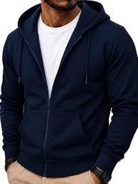 Sudadera con capucha de algodón para hombre, con cremallera, informal, cómoda para el día a día. - Product Image 3
