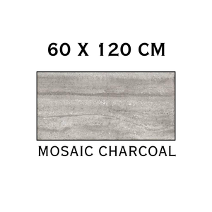 <b>Mosaic</b> Charcoal Porcelain Floor Tiles 60x120 Cm Matte Surface Stone Imitation Texture Interior Use - Product Image 1