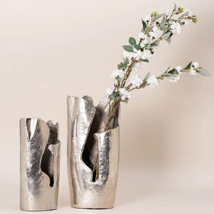 Abstract Meta <b>Vase</b> <b>GOLD</b> Contemporary Handmade Metal <b>Vase</b> Tabletop <b>Vase</b> With Textured <b>Gold</b> Finish - Product Image 6