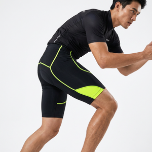 Cuissard de cyclisme pour homme noir avec accents vert lime, rembourrage en gel 5D, Spandex Polyester, doublure VTT - Product Image 6