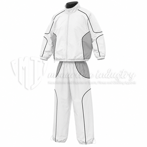 Conjunto Deportivo Ligero de Nailon para Hombre, Chaqueta Cortavientos con Cierre Completo y Pantalones Holgados - Product Image 3