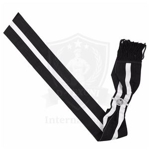 Cinta Decorativa a Rayas Blancas y Negras con Flecos y Broche Metálico para Decoración de Prendas, Venta Directa de Fábrica - Product Image 1