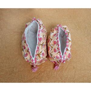 New Arrival Wholesale Handcrafted Tassel Printed Pure 100% Cotton Zipper Closure Small Eco-Friendly Cosmetic Organizer Bag - Product Image 6