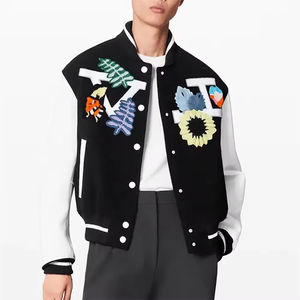 Blouson Bomber Respirant pour Homme OEM avec Broderie Chenille et Manches en Cuir – Veste de Basketball Tendance Personnalisée pour Équipe Américaine OEM - Product Image 4