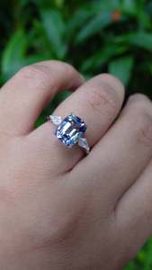 Cushion Cut Sapphire Ring Prong Setting Women's Engagement Classic Gemstone Ring IGI Certified - Product Image 4