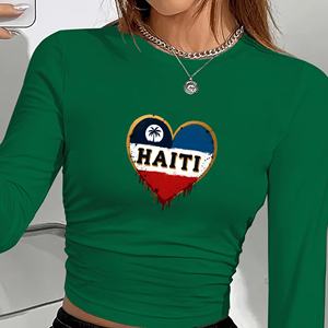 Diseño de corazón con camisa de manga larga de moda de mujer HAITI - Product Image 2