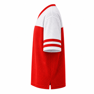 Camiseta Personalizada de la Hermandad Delta Sigma Theta con Cuello en V, Bloques de Color, Manga Corta, Roja y Blanca, Estilo Casual - Product Image 5
