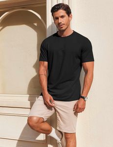 Camiseta Lisa de Moda para Hombre, Estilo Urbano Hip Hop, Oversize, Transpirable, de Algodón, Manga Corta, Uso Diario, Fabricación OEM ODM - Product Image 3
