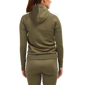 Conjunto Deportivo de 2 Piezas para Mujer, Color Verde Oliva, Sudadera con Capucha y Cremallera, Manga Larga, Tejido de Punto, Ajuste Deportivo, para Todas las Temporadas - Product Image 6