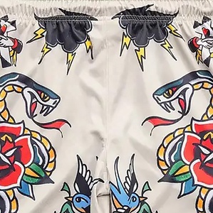 Pantalones cortos estampados para correr Vintage personalizados 100% poliéster Casual de punto cintura elástica de talla grande antiarrugas transpirable - Product Image 5