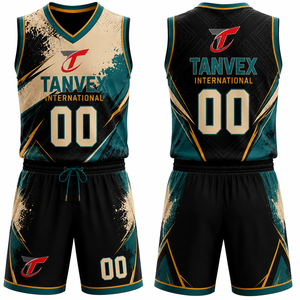 Conjunto de Camiseta de Baloncesto Sublimada TANVEX International, Cuello en V, Sin Mangas, Secado Rápido, Unisex, para Adultos, Todas las Temporadas, Ecológico - Product Image 4