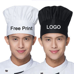 Gorras de Cocina de Algodón Blancas y Negras al por Mayor, Personalizadas con Logotipo Impreso, Gorro de Chef - Product Image 3