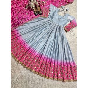 ชุดราตรีออกแบบด้วยงานปักสำหรับงานปาร์ตี้-รวมถึงชุดและ dupatta - Product Image 4