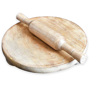 Superior Quality Wood <b>Rolling</b> Pine and Chakla Belan Round Shape Customized Size Pastry Board Kitchen Daily Use Items - Product Image 1