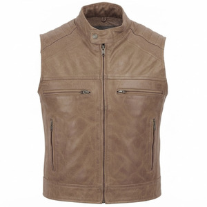 Gilet en cuir pour femme, design personnalisé, coupe ajustée, style motard, couleur personnalisable, pour l'extérieur, la conduite et les voyages - Product Image 1
