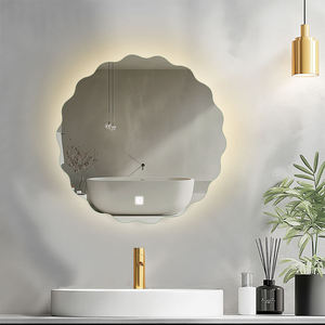 Daystar Trade Round Glass <b>LED</b> Backlit <b>Makeup</b> <b>Mirror</b> Touch Switch Wall-Mounted Modern Design - Product Image 3