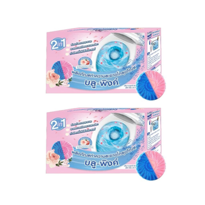 2in1 น้ำยาทำความสะอาดโถสุขภัณฑ์แบบใช้แล้วทิ้ง ชนิดเม็ดสีฟ้าชมพู 80 กรัม (50 กรัม X6) กลิ่นกุหลาบ - Product Image 2