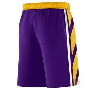 Ensemble d'uniformes de basket-ball personnalisés violet et jaune pour hommes et femmes, maillot sans manches en mesh et short, kit d'équipe avec nom et numéro personnalisés - Product Image 6