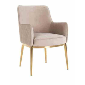Fauteuil pliable moderne en velours écologique avec pieds en métal doré, chaise contemporaine pour salon, mobilier rembourré doux pour la maison - Product Image 2