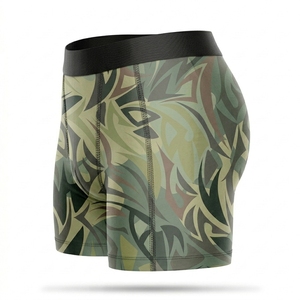 Vente en gros de caleçons de compression pour hommes personnalisés, imprimés camouflage, respirants, en polyester et élasthanne, sous-vêtements de sport - Product Image 3