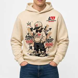 Sudadera con Capucha para Hombre Long Mission Industry, Diseño de Dibujos Animados Estampados, Sudadera Informal con Capucha, Corte Regular, Ropa de Otoño - Product Image 1