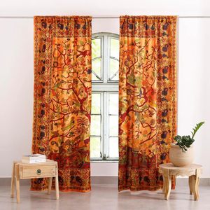 Panneaux de rideaux indiens bohèmes hippies Tie-Dye Mandala Arbre de Vie pour chambre, salon, balcon, décoration intérieure - Product Image 4