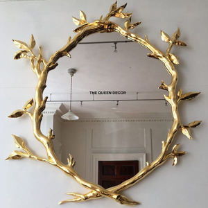 Miroir mural décoratif pour la maison, miroir de maquillage pour la salle de bain, accessoire de salle de bain, miroir mural en métal doré de qualité supérieure, design élégant - Product Image 4