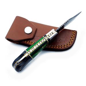 Customised Damascus Steel <b>Folding</b> <b>Knife</b> Back Lock Pakka Wood Handle Sheath Pocket EDC Camping & Hunting <b>Knife</b> OEM/ODM - Product Image 3