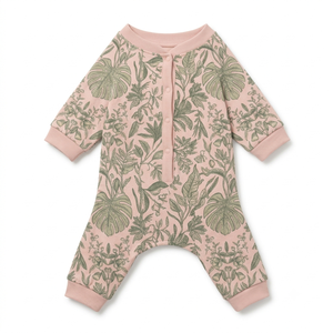 Pink Tropical Leaf <b>Print</b> Dog Jumpsuit Cotton Comfortable All Seasons Pet <b>Clothes</b> - Product Image 3