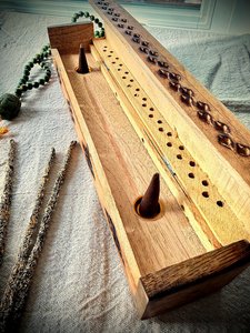 Hand Carved Wood <b>Incense</b> Burner Box (Ash Catcher) – For Sticks & <b>Cones</b> - Product Image 1