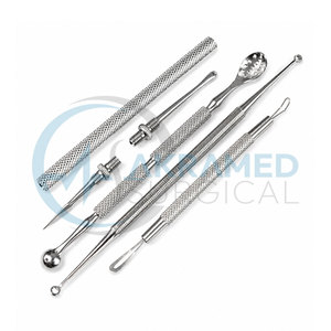 Juego de 4 Extractores de Puntos Negros y Comedones de Acero Inoxidable, Herramientas para Eliminar Acné y Espinillas Faciales, Calidad Certificada CE ISO - Product Image 4