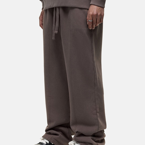 Pantalones Deportivos de Algodón Marrón para Hombre, Cintura Elástica con Cordón, Corte Holgado Informal, Pierna Recta, Bolsillos Laterales, Ropa de Otoño - Product Image 6