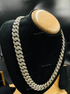 Hip Hop Rhodium Plated 925 Silver - <b>VVS</b> Round Cut Moissanite <b>Diamond</b> Maimi Cuban Link <b>Chain</b> For Unisex - Product Image 2