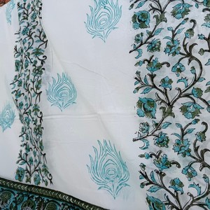 Handmade Square Scarf Floral Block Print Cotton <b>Sarong</b> Summer Beach Wear for Women Wholesale Lot Perfect As Pario <b>Bikini</b> Cover - Product Image 3