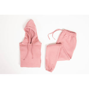 Ensemble jogging femme en molleton uni personnalisé, 2 pièces, sweat-shirt et pantalon de sport - Product Image 6