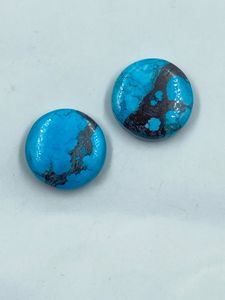 Turquoise naturelle de qualité supérieure, couleur bleue, forme arrondie, 42,00 carats, 2 pièces pour la fabrication de bijoux - Product Image 2