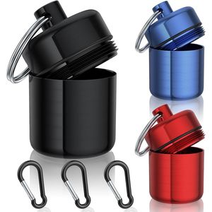Small Waterproof Keychain Pill Case (3 Pack) Portable <b>Travel</b> Pill <b>Container</b> with Strong Carabiners Mini Me Storage Case - Product Image 3