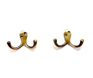 High Grade Brass Utility <b>Hooks</b> with Heavy Duty Wall Hangers for Coats Bags <b>Tools</b> Towels and Everyday Home Organization Use - Product Image 1