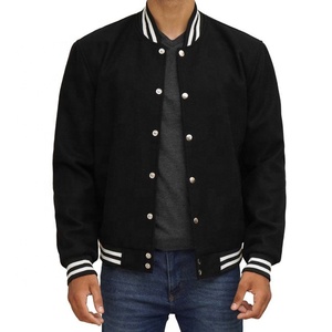 เสื้อแจ็คเก็ตวาร์ซิตี้ทรงหลวมไซส์ใหญ่ สไตล์ Letterman พร้อมโลโก้สั่งทำ สำหรับบาสเกตบอล วิทยาลัย เบสบอล สำหรับผู้ชาย - Product Image 1