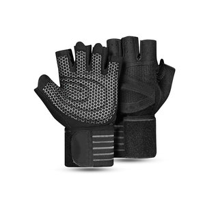 <b>Half</b> Finger Gym Gloves Mesh Breathable Non <b>Slip</b> Adjustable Wrist Strap For Weight Lifting Training Unisex - Product Image 1