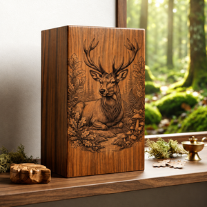 Handmade Wooden Cremation Urn Engraved <b>Memorial</b> Keepsake <b>Box</b> Rustic Natural Wood Personalized Adult Baby - Product Image 3