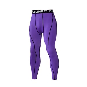 Fitness <b>Men's</b> Running <b>Tights</b> Spandex/Nylon Solid High Elastic <b>Compression</b> Breathable Quick Dry Elastic Waist Full Leggings - Product Image 4