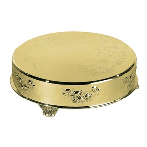 Best Quality Embossed Cake Padestal Gold Plated Fruit Rack For Dinner Table Cake And Party Dessert Server Cake Organizer - Product Image 1