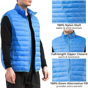 Gilet matelassé sans manches pour homme, bleu roi, isolant, col montant, chaud - Product Image 3