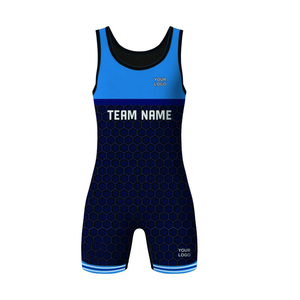 High Quality Spandex Professional Men's Wrestling Singlets Stretch Lightweight Quick Dry Breathable Sublimated Printed XL - Product Image 4