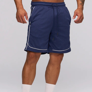 New Design Men's Basketball Workout Jogger Shorts Running Gym Fitness Wear Drawstring Mesh Breathable Athletic Baggy Shorts - Product Image 3