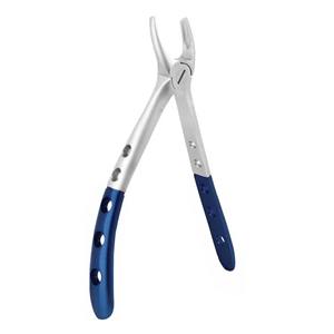 Forceps d'extraction dentaire bleu et argenté de qualité pour usage dentaire, forceps pour l'extraction des dents de lait - Product Image 1