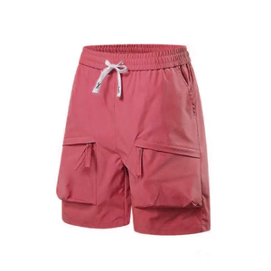 Men's Purple <b>Cargo</b> <b>Shorts</b> Mid Waist Drawstring Quick Dry Casual Bermuda <b>Shorts</b> With Pockets 100% Polyester - Product Image 6